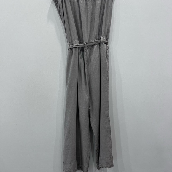 Anthropologie Cloth & Stone Strapless Wide Leg Jumpsuit | Khaki Boho - Picture 10 of 13